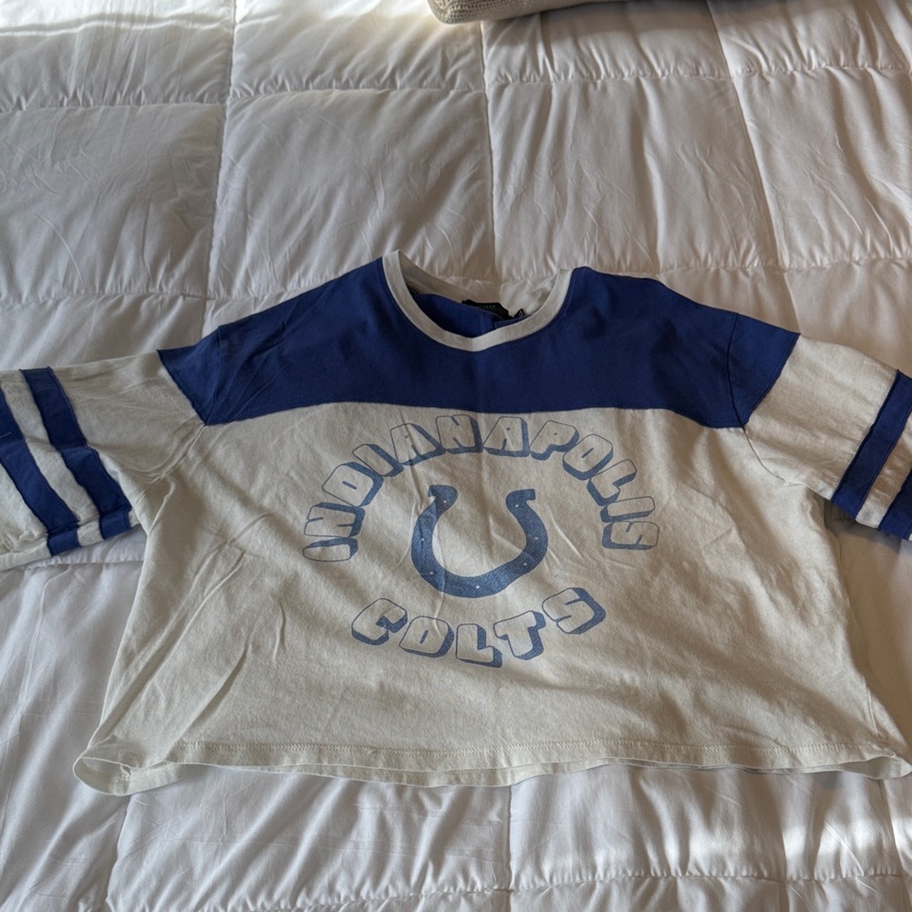 Womens Indianapolis Colts Blue and White Shirt, cropped